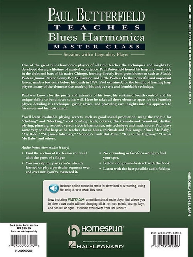 Paul Butterfield - Blues Harmonica Master Class