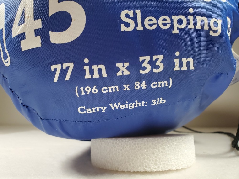 Magellan Outdoors Rectangular Sleeping Bag 45 Degrees 77" x 33" Blue