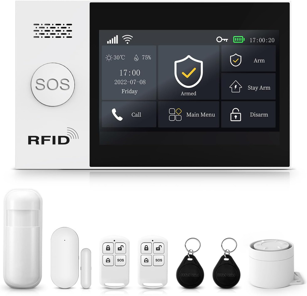 Alarm System for Home Security,Wireless 4.3" Fulltouch Screen Alarm Kit with Pho