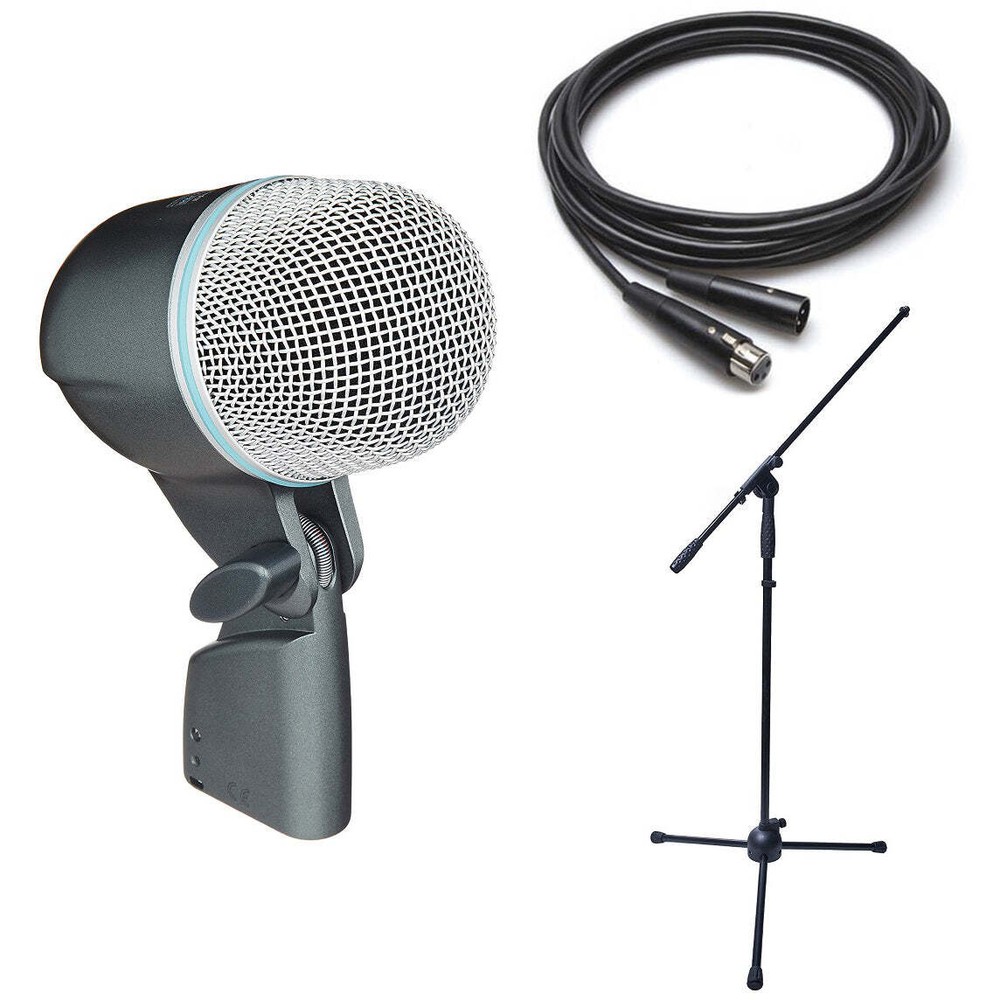 Shure Beta 52A Dynamic Microphone Bundle- Beta 52A Boom Stand & XLR Cable