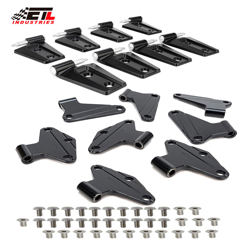 16pcs Inner & Outer Door Hinges Set Powder Coat For Jeep Wrangler JK 2007-2018