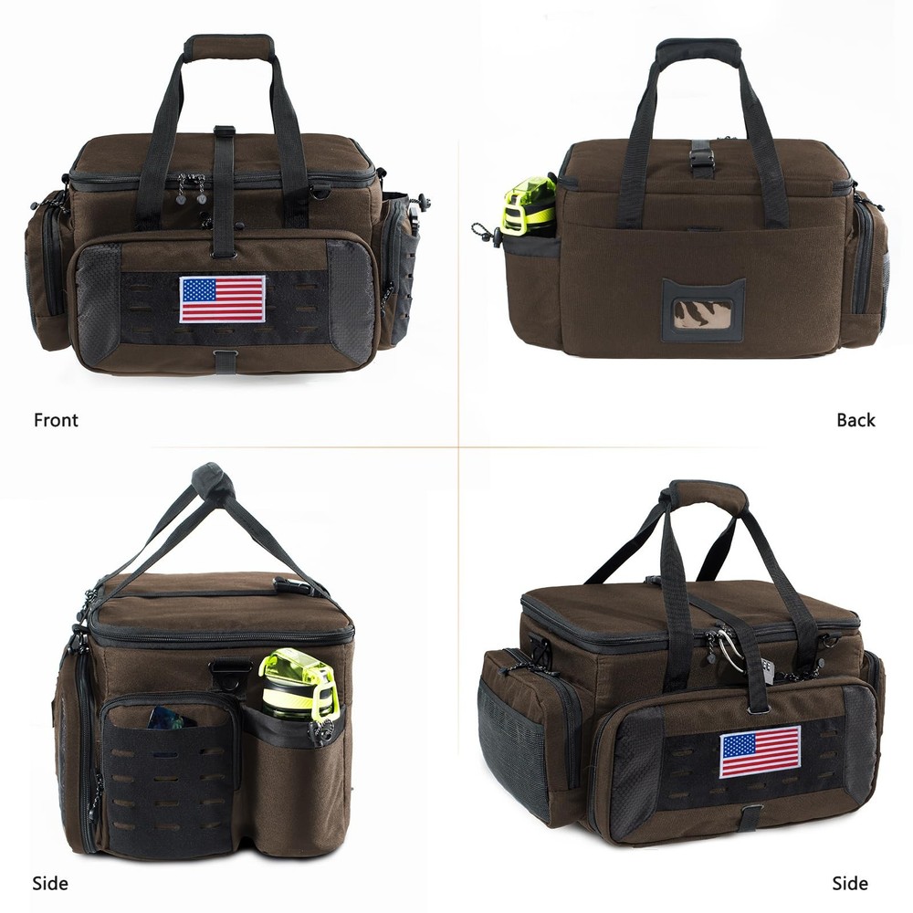 Large Pistol Range Bag Shooting - A - With 2 Cases, Tan