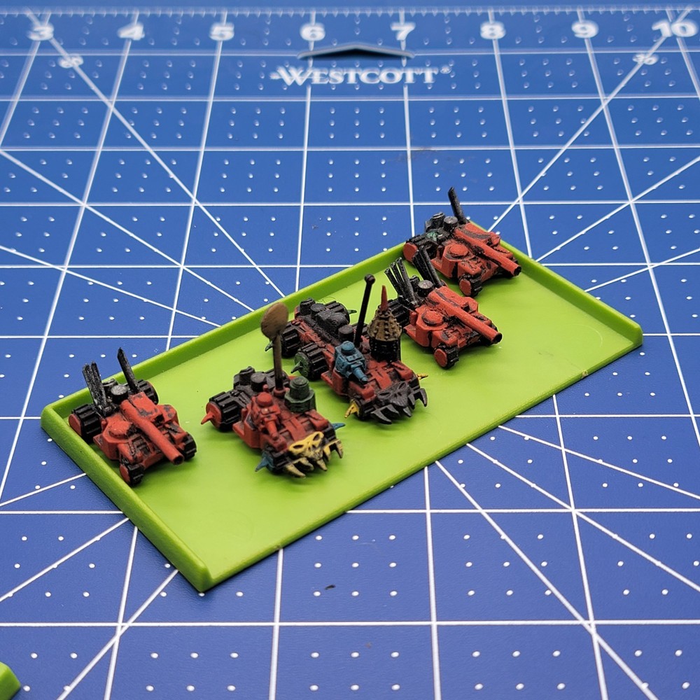 GW EPIC 40K ORK Machines - Red Battlewagon Tanks x 5 - OOP 6mm Plastic
