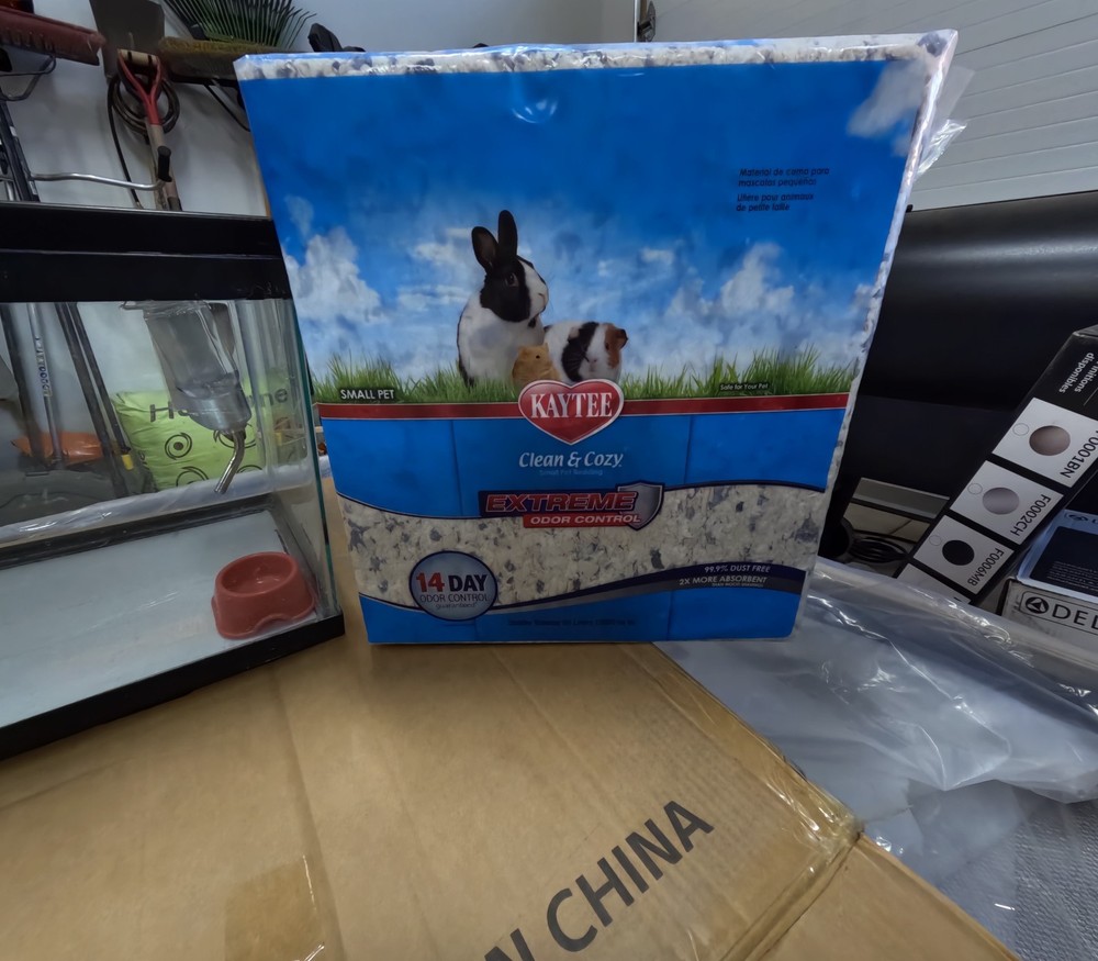 Hamster terrarium with supplies