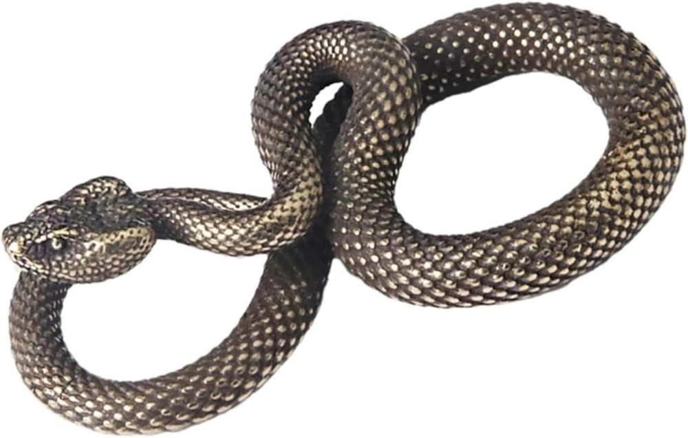 Bronze Snake Statue Desktop Figurine, Snake Figurine Decor High Simulation Fa...