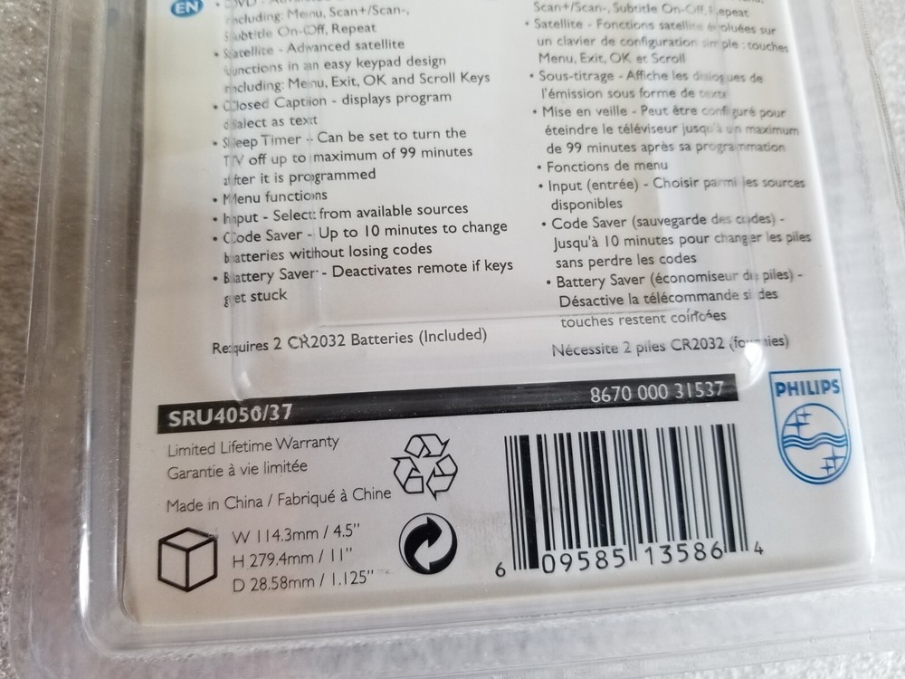 Philips Universal Remote 5 Component Flips Open Sealed New