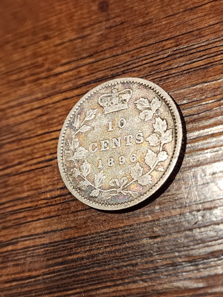 1896 Canada 10 Cents Silver Coin