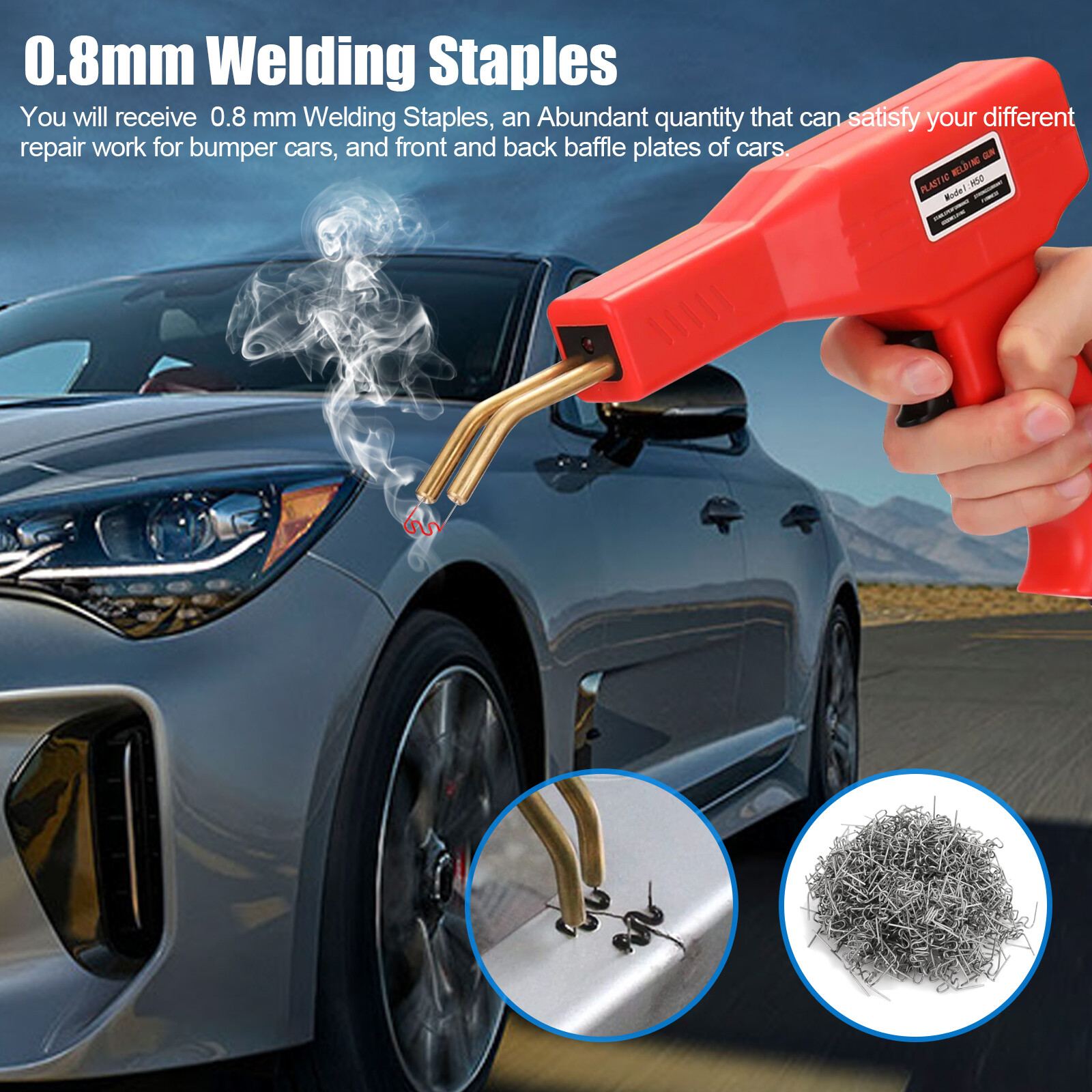 Stainless Steel Hot Staple Welding Car Bumper Fender Welder Stapler Repair Kit