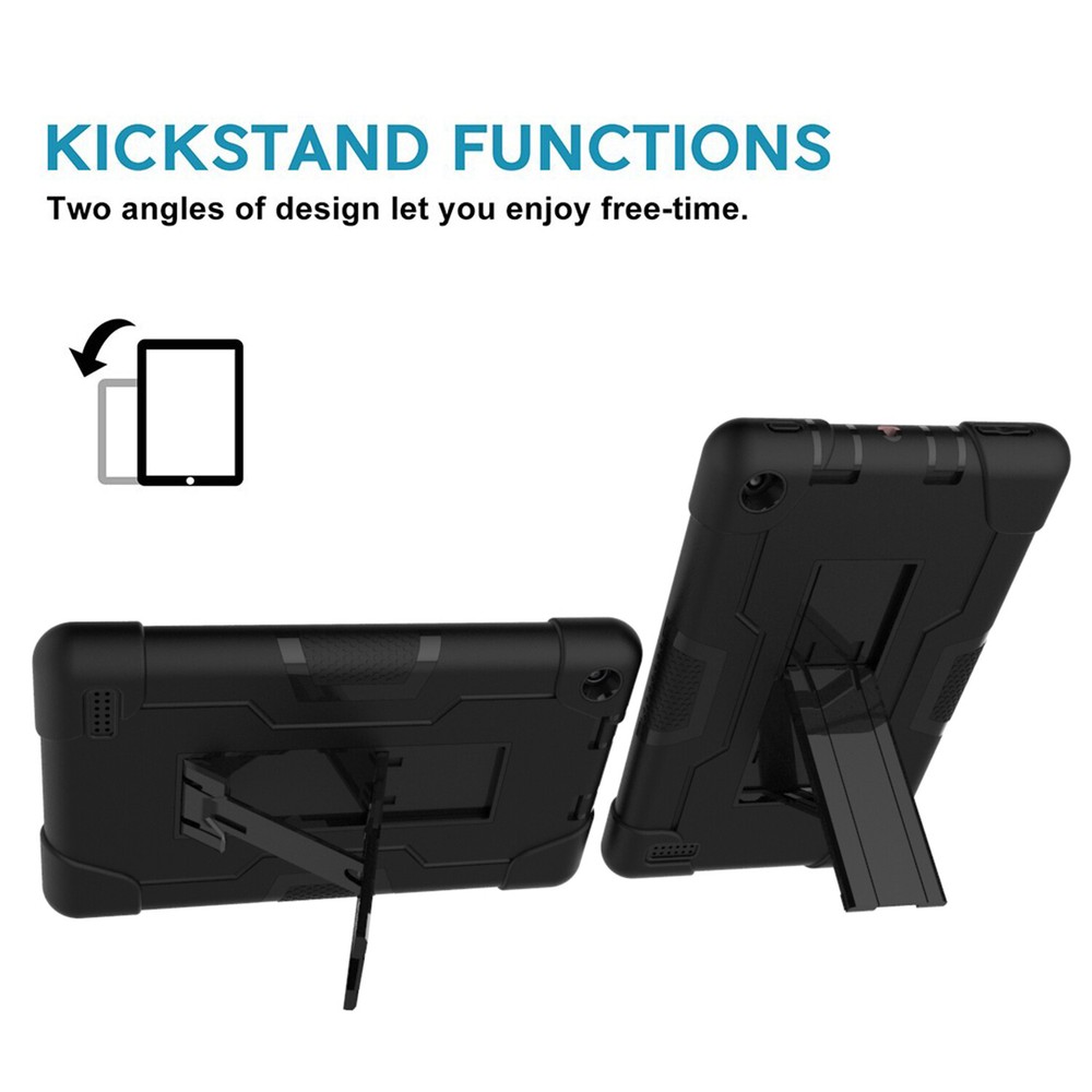 For Amazon Fire 7 Case 2022/2019 Hybrid Heavy Duty with Stand+Screen Protector
