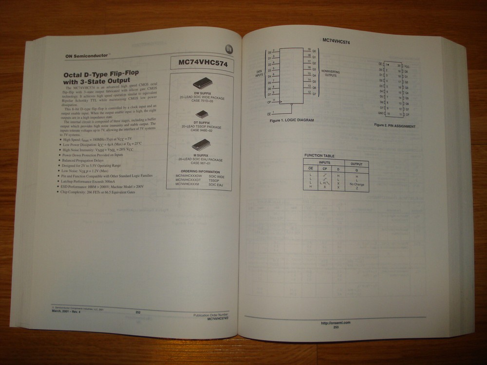 ON Semiconductor Standard Low-Voltage Logic VHC,LVX,LCX,VCX Databook, Jun 2002