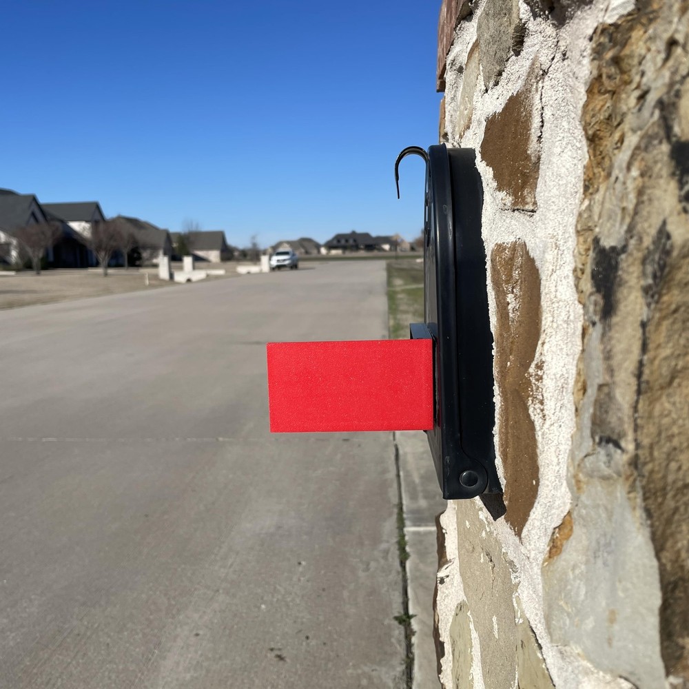 Solid Red Mailbox Flag Front Mount Left or Right Opening Solution 4.02 x 2.27...