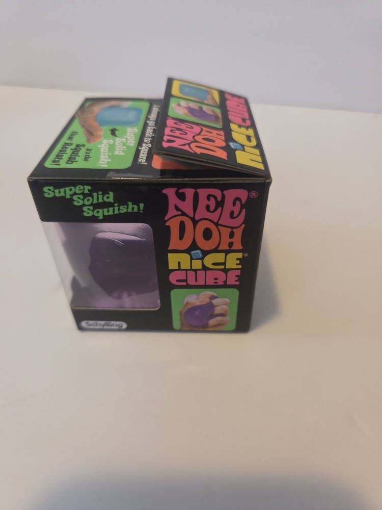 Needoh Nice Cube Purple Sensory Squeeze Toy with Super Solid Squish - 2.25" Cube
