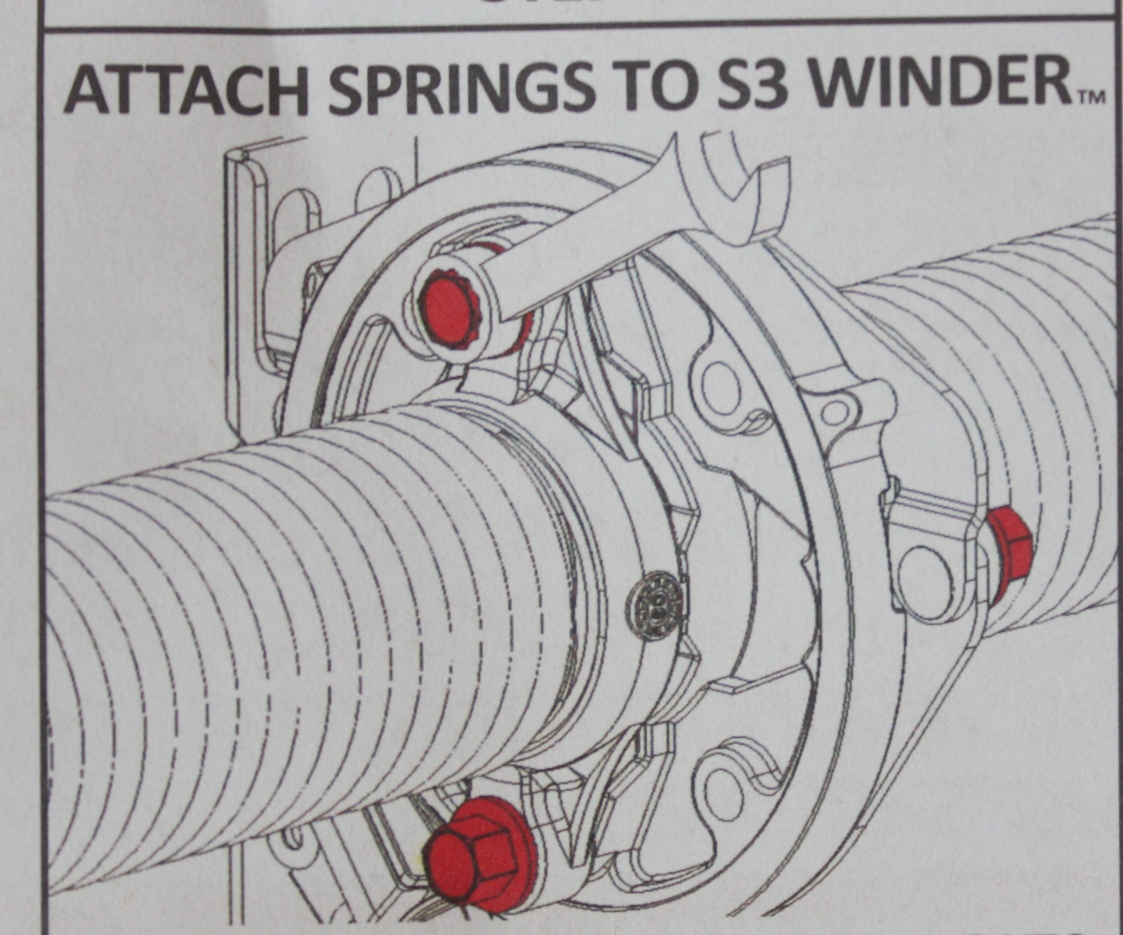S3 Spring Winder for Garage Door Torsion Springs with Bolts and Instructions