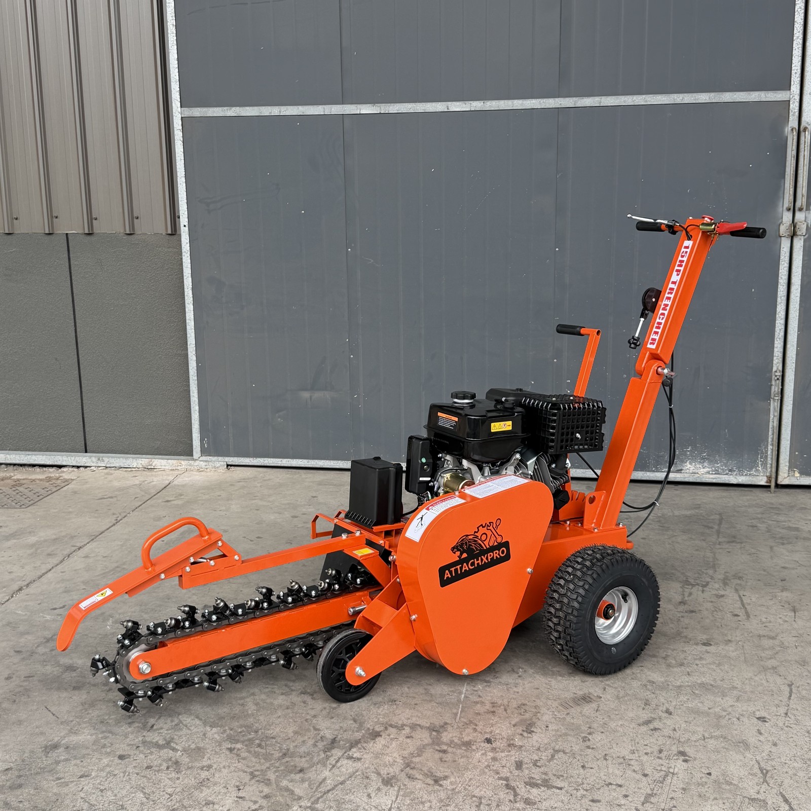 15HP E-Start Gas Powered Trencher, 420cc 24'' Trench Depth/4'' Trench Width