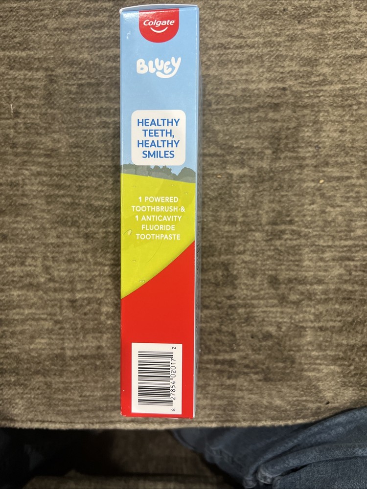 NEW Sealed COLGATE BLUEY Gift Pack Powered Toothbrush & Bubble Fruit Toothpaste