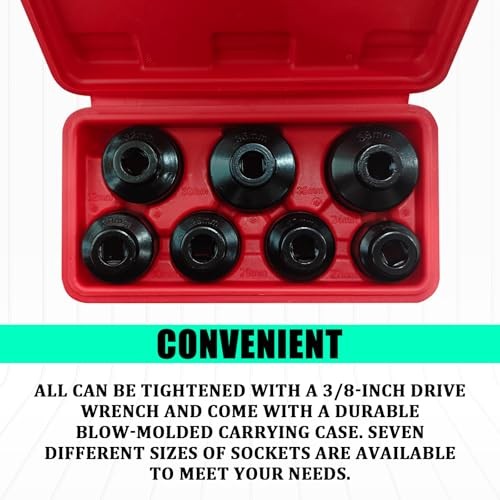 Oil Filter Socket Set Oil Filter Wrench Removal Tool Kit Includes 24mm 7PCS