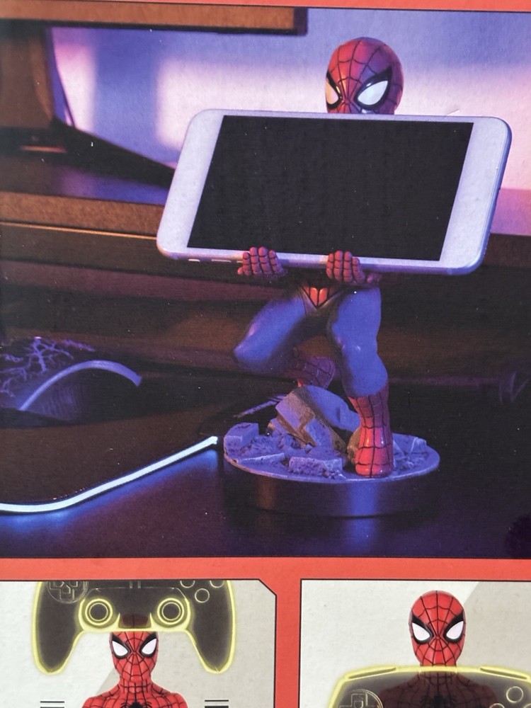 Marvel Spider-Man Controller Phone & Stand Device Holder Gaming Cable Guys NIB