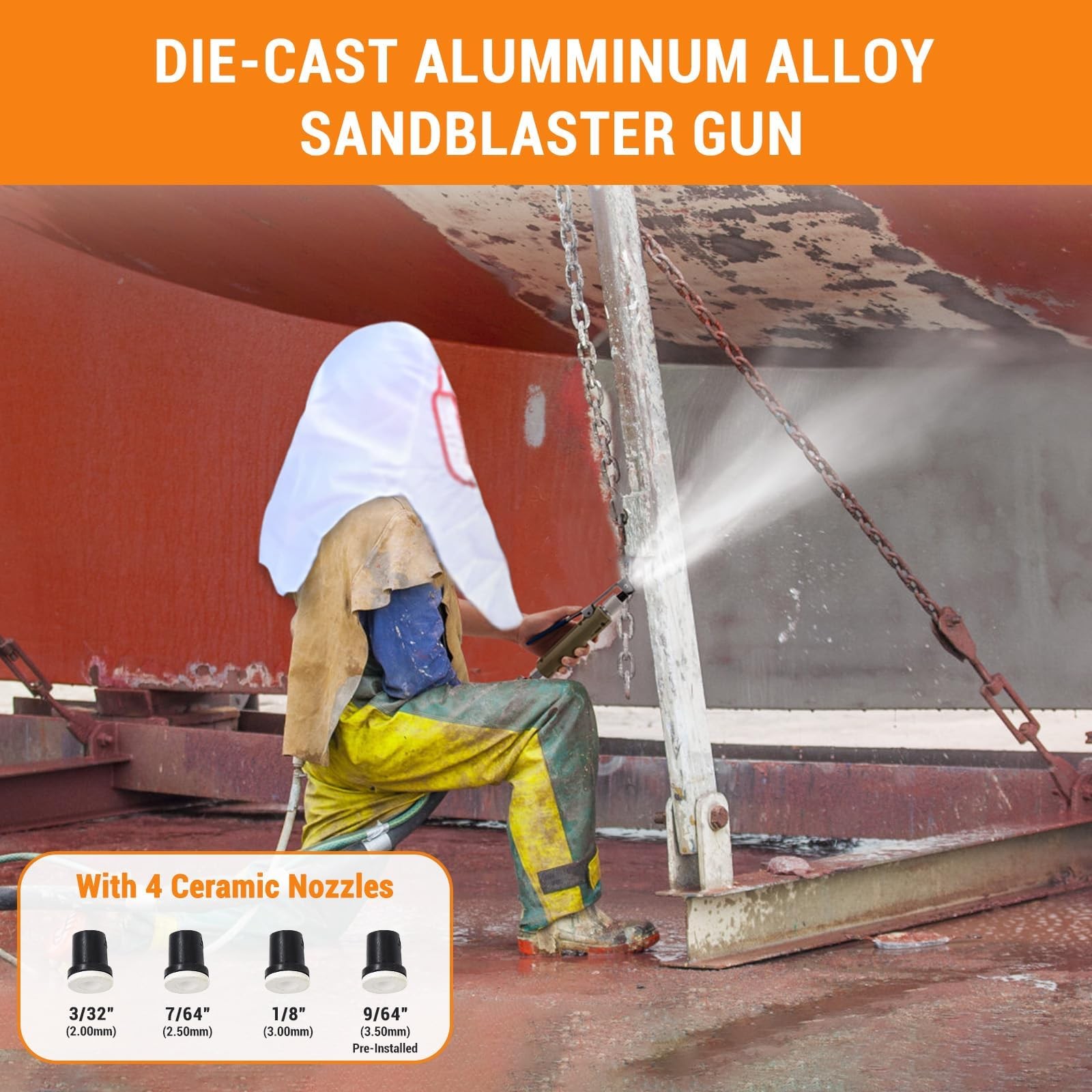 10Gallon Sandblaster 125PSI Pressure Air Sand Blasting Portable Abrasive Blaster
