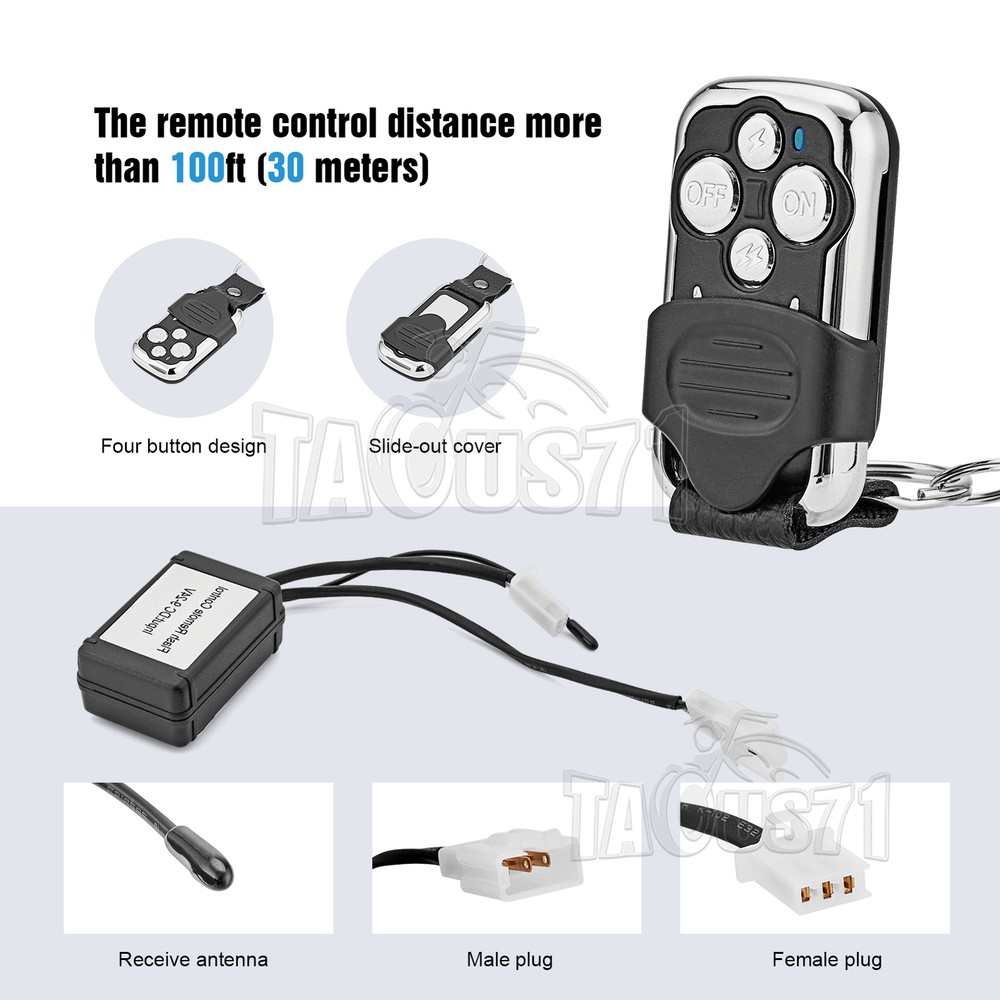Remote Control Wiring Harness Kit Strobe Switch Relay LED Light Bar 120W-350W