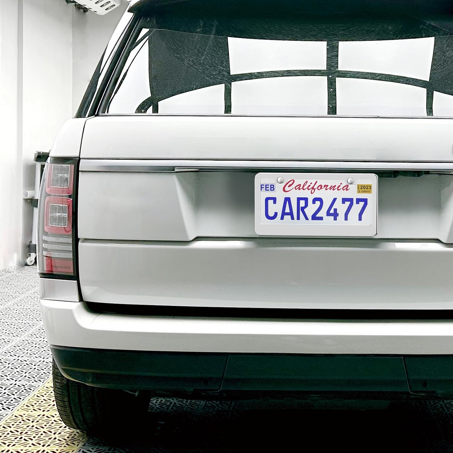 2 PCS Chrome Stainless Steel Metal License Plate Frame Tag Cover With Screw Caps