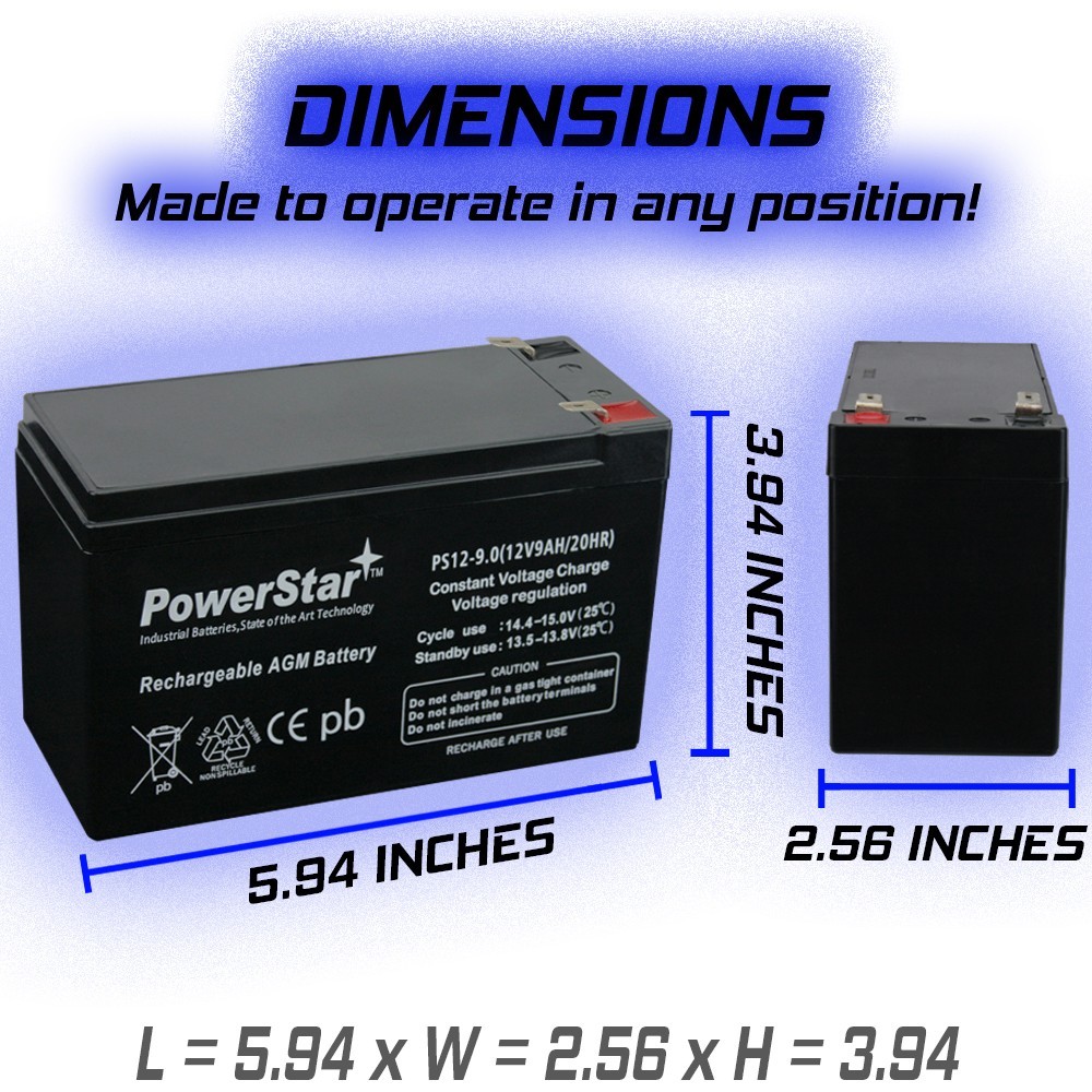 12V 9AH sla PowerStar replacement for exp1290