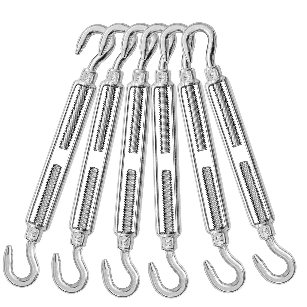 6PCS Adjustable Hook & Hook Turnbuckles - 551lbs Load Capacity for Versatile Use