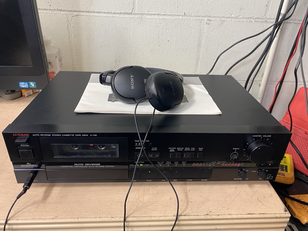 Luxman K-105 Auto Reverse Stereo Cassette Deck Player +Manual (SERVICED)
