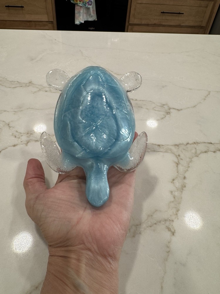 Beautiful Blue Resin Turtle