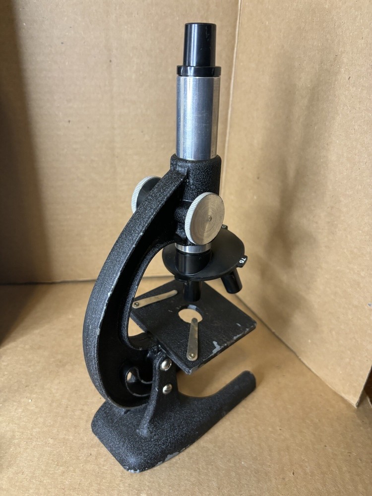 Porter Microcraft Microscope Lab in Original Tin Box / with Scope & Some Parts