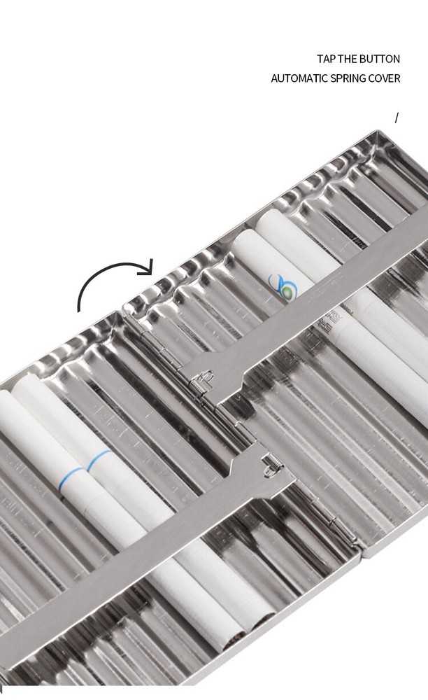 2Pcs Wavy Cigarette Case Moisture-proof Portable Cigarette Case For 10 Cigarette