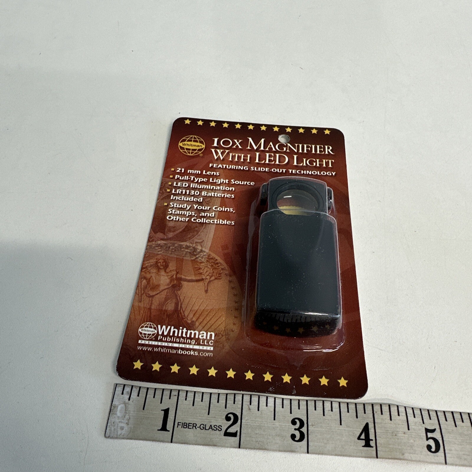 Coin Collector 10X Magnifier Pull Out Loupe 23mm Wh Led Best Value Bills Whitman