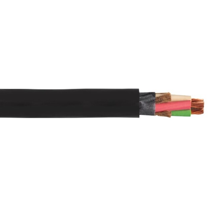 100' 1/4 Type W Heavy Duty Portable Power Cable CPE Jacket Black 2000V