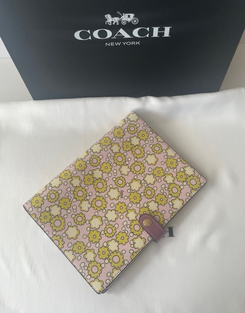 Coach Notebook with Floral Print - Lilac/Multi