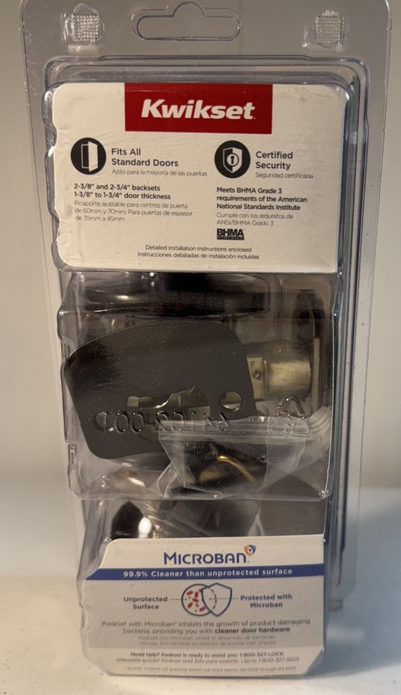 Kwikset Bed Bath Bronze Doorknob Microbon