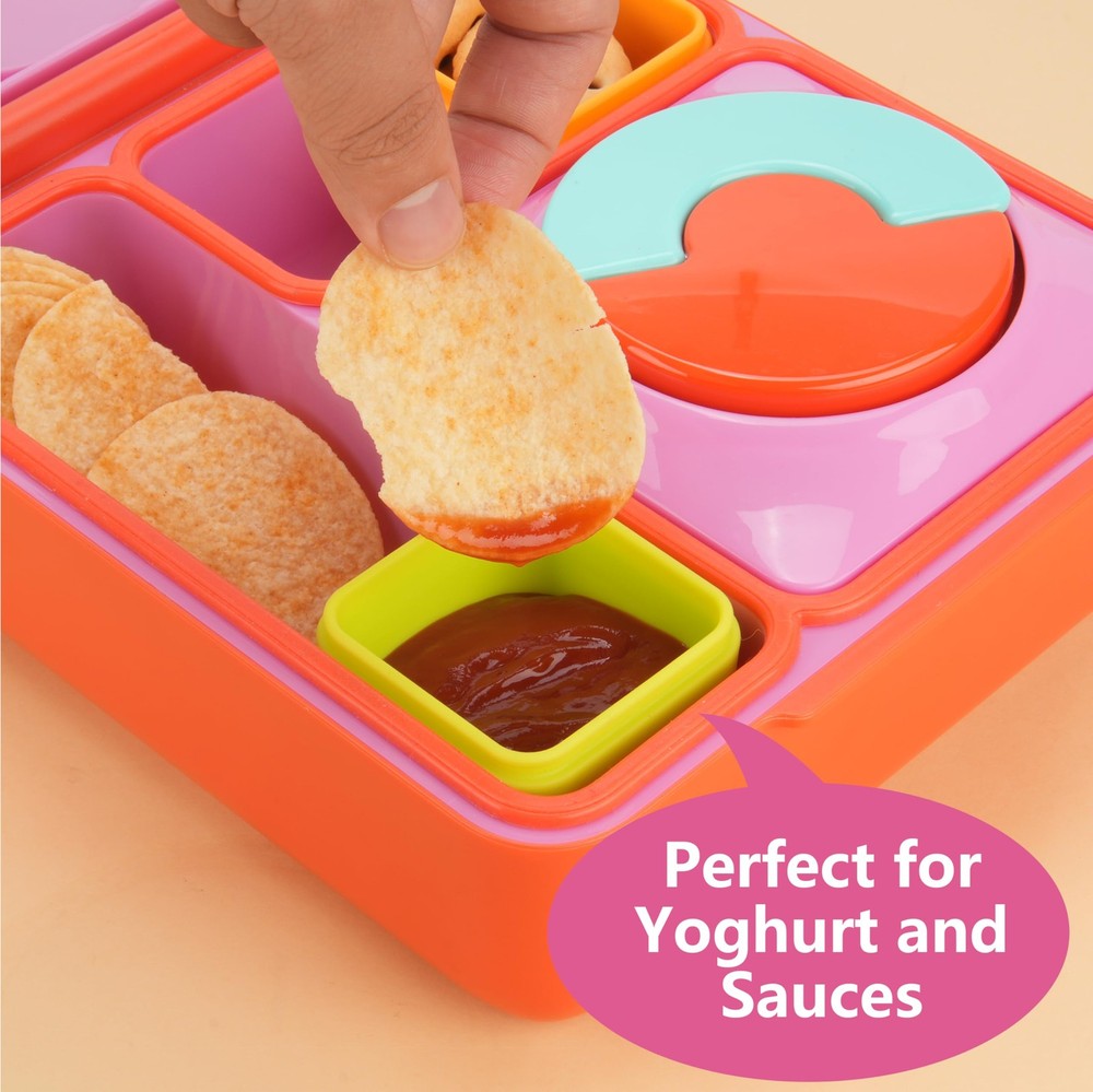 LUVCOSY Silicone Dips Containers Compatible Dip Containers, Orange & Green