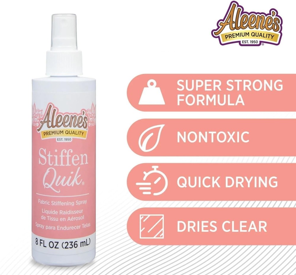 8oz Non-Toxic Stiffen-Quick Fabric Stiffening Spray for Versatile Projects