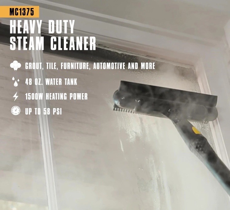 20 pc McCulloch Canister Steam Cleaner MC1375 1500W 48oz w/accessories New