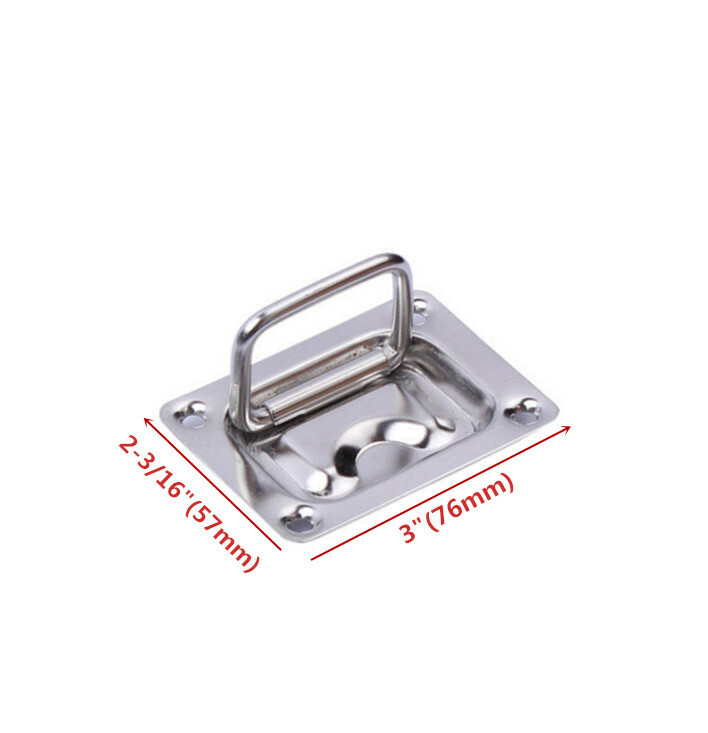 4X Stainless Steel Hatch Lift Pull Spring Handle Flush Mount 3"×2-3/16"