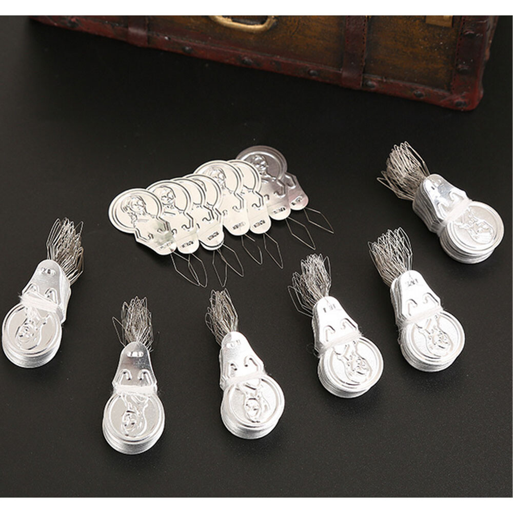 200pc Metal Wire Needle Threader Silver Hand Sewing Stitch Insertion Tool 1.7"