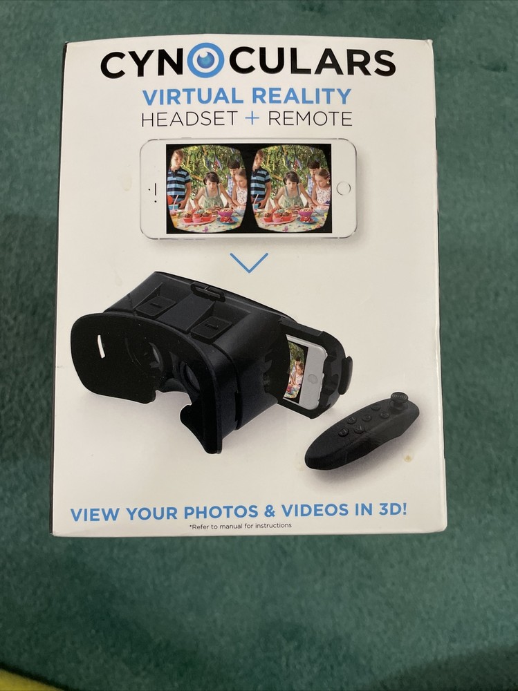 3D Cynoculars Virtual Reality Headset With Wireless Gaming Remote Control Used