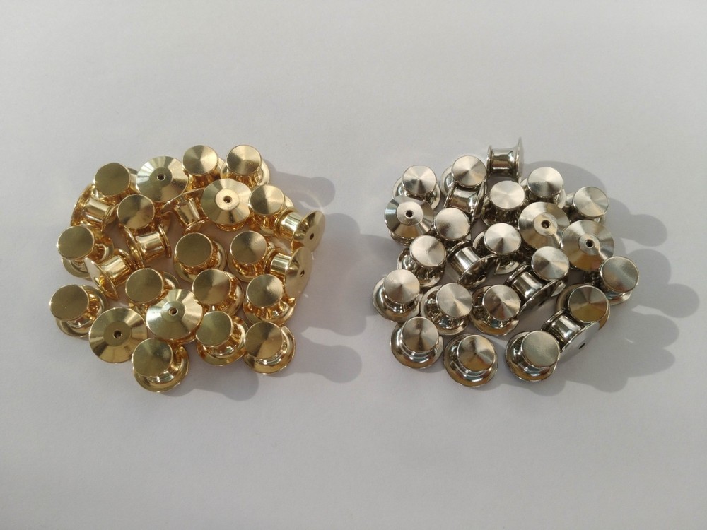 50pcs total gold silver each 25pcs locking pin keeper backs no tools required