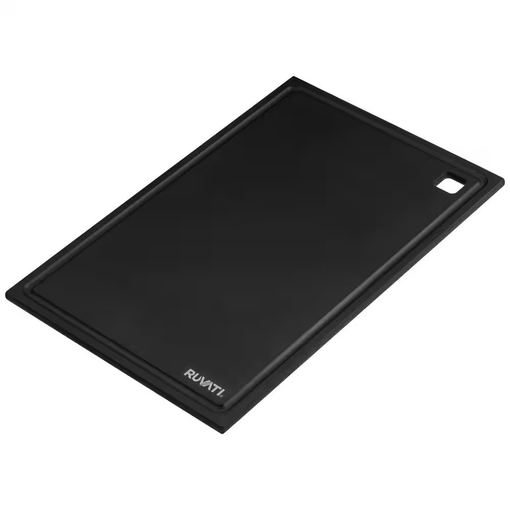 Ledgefit 17 In. X 11 In. Rectangular Matte Black Granite Quartz Composite Replac