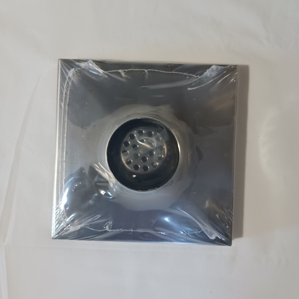 Reln Designer Series 6" square Stainless Wave Pattern Shower Drain #0184