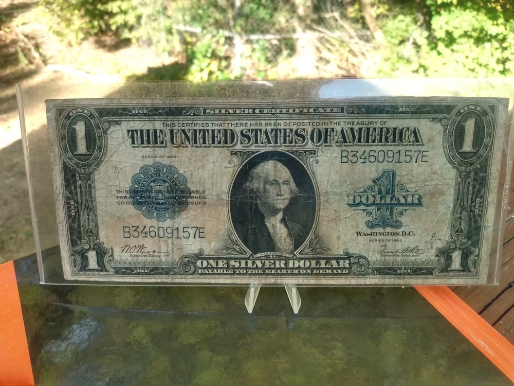 1923 $1 ONE DOLLAR “HORSE BLANKET” SILVER CERTIFICATE LARGE NOTE