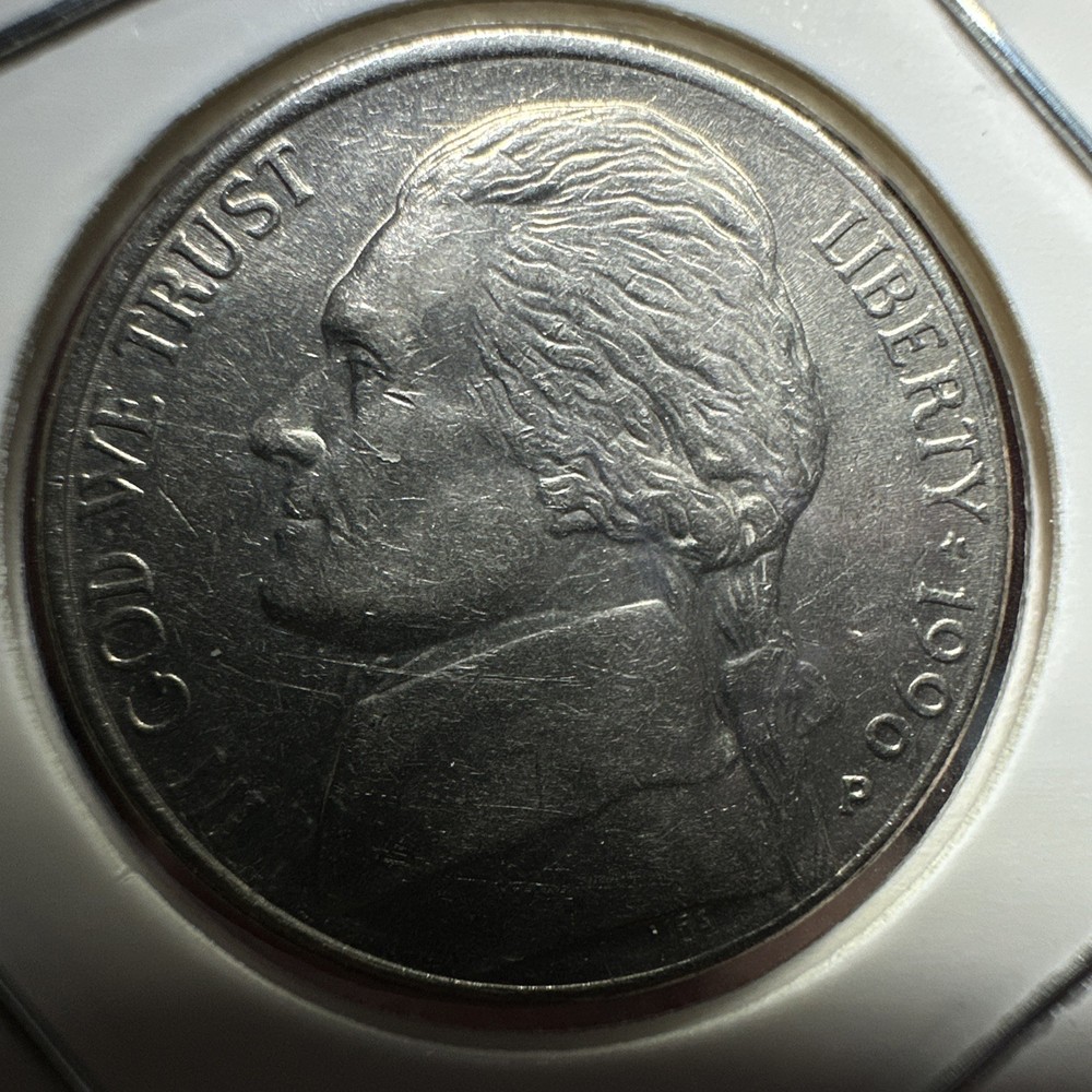 1996 P Nickel Struck Thru Grease Error Obverse & Reverse