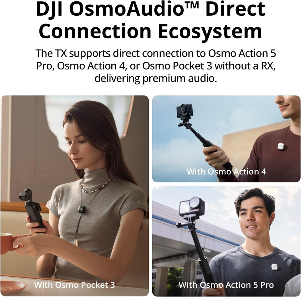 DJI Mic Mini (2 TX + 1 RX + Charging Case) Wireless Microphone for Iphone/Camer