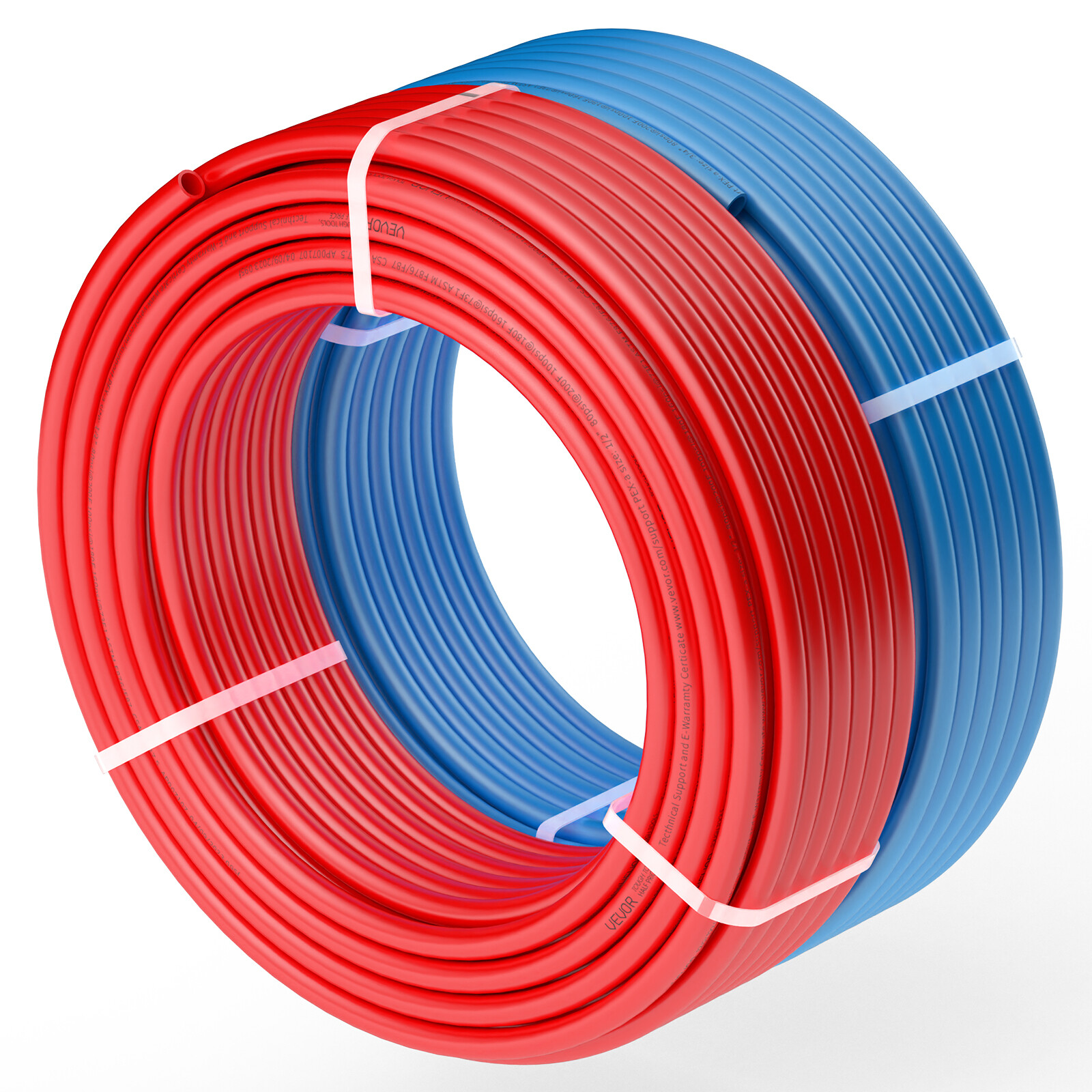 VEVOR 1/2” 2x100ft Blue & Red PEX-A Tubing/Pipe for Potable Water with Cutter