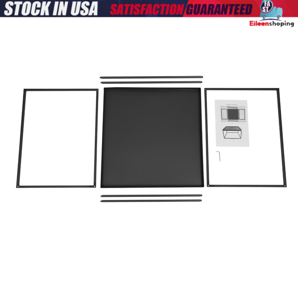 24" Square Table Metal Frame Table Portable Office Side End Table Camping Table