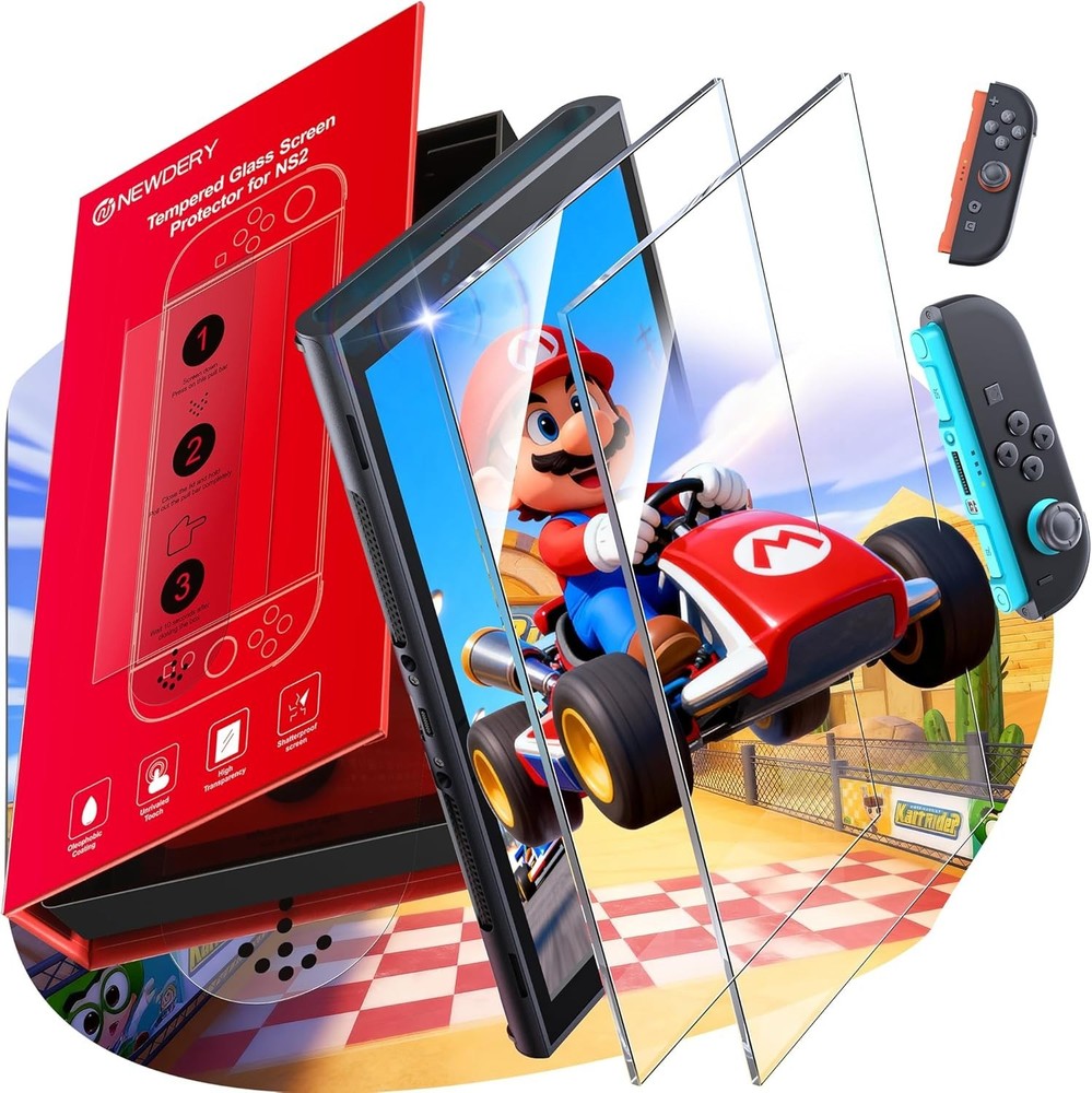 2-Pack for Switch 2 Screen Protector [2025 Verision] with Auto Alignment Kit,