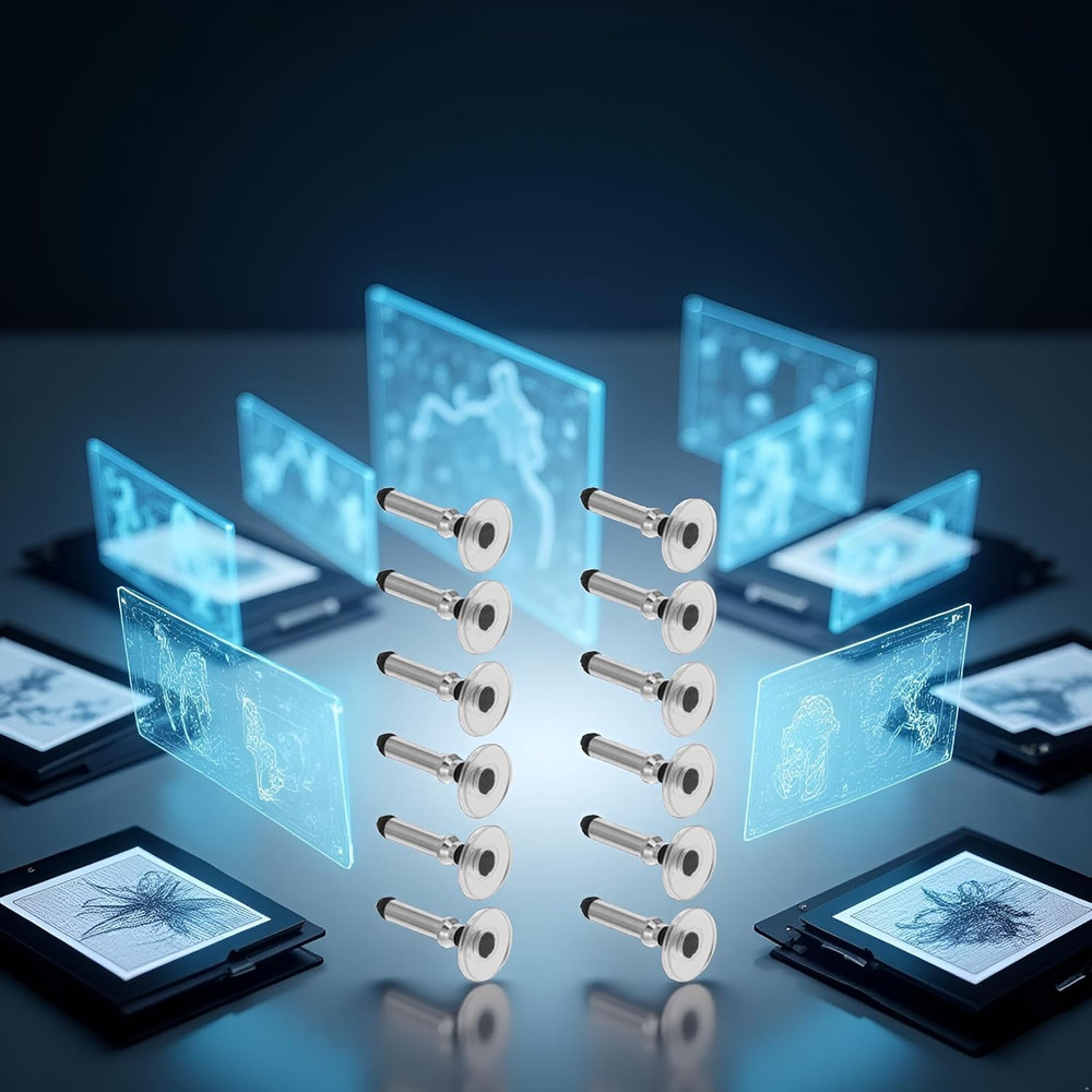 12 Pcs Silver Universal Stylus Replacement Tips,Universal Disc Tips round Shape